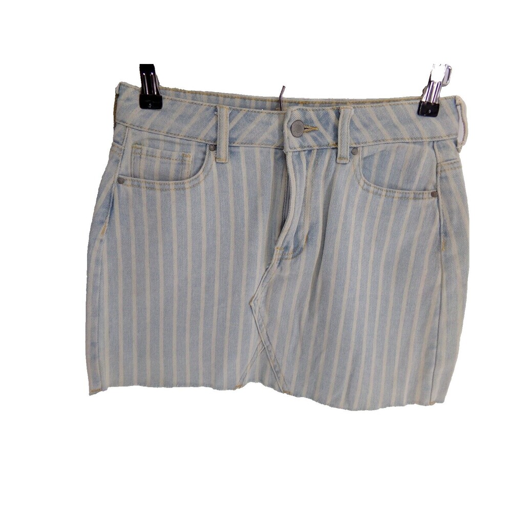 PacSun Blue and White Striped Mini Skirt